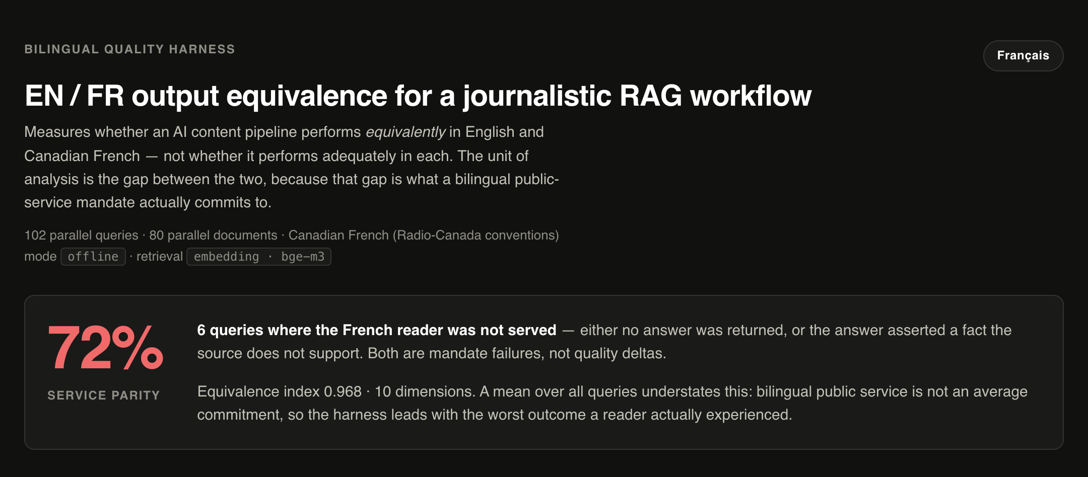 The same report generated with the bge-m3 embedding backend.