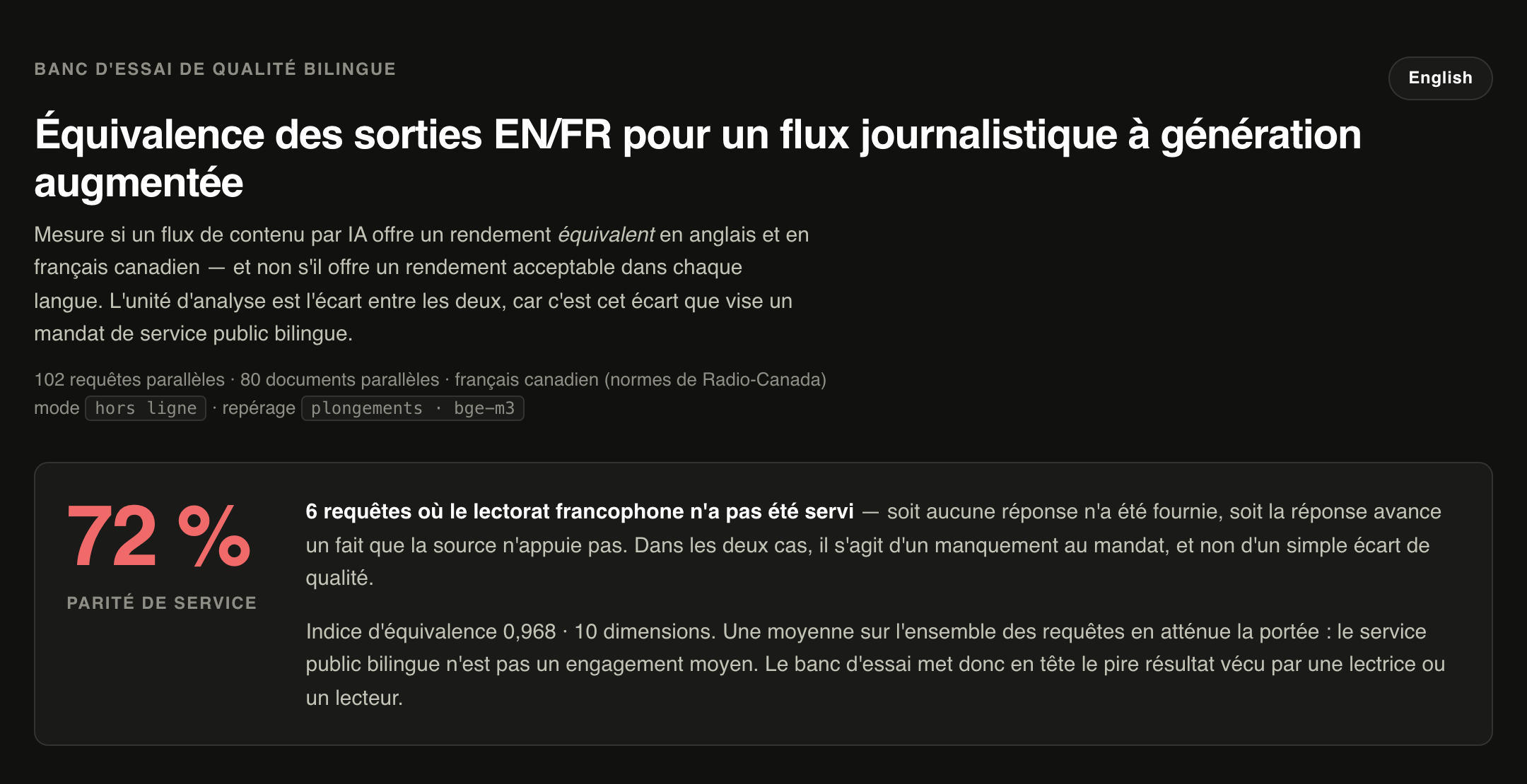 Le même rapport, produit avec le moteur de plongements bge-m3.
